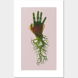 Hello rooted illuminate hand Posters and Art